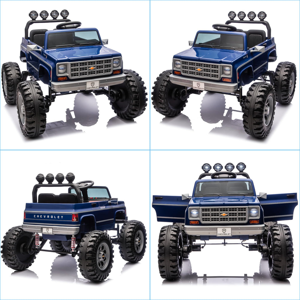 24V Blue 4WD Ride on Monster Truck Car X3690