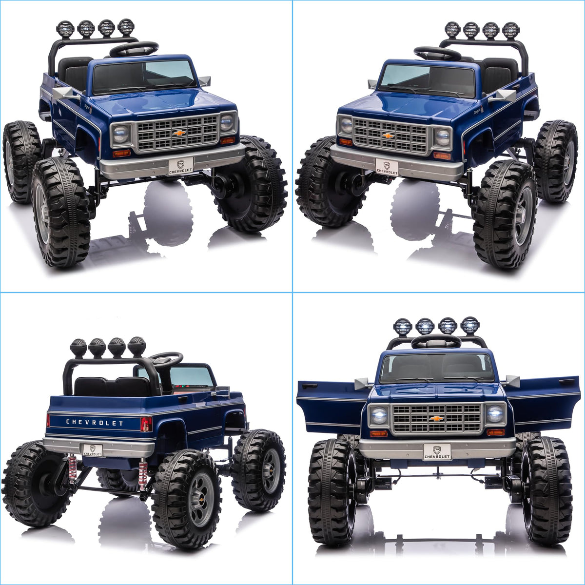 24V Blue 4WD Ride on Monster Truck Car X3690