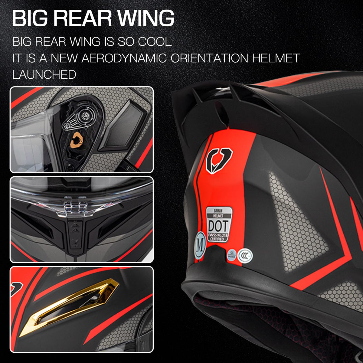 DOT Certified Flip Up Full Face Modular Motorcycle Helmet K39660