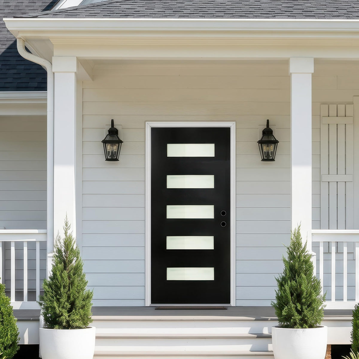 36" x 80" Left Hand Inswing Exterior Door with White Frame Q9483