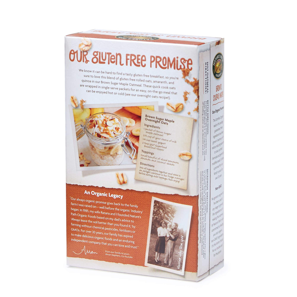 Organic Gluten Free Brown Sugar Maple Instant Oatmeal 32 Packet O75610