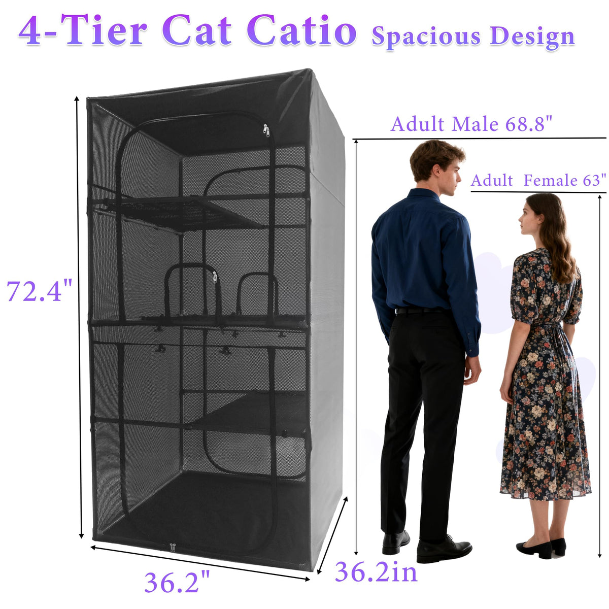 Outdoor Cat Enclosure 72.4" H D262792