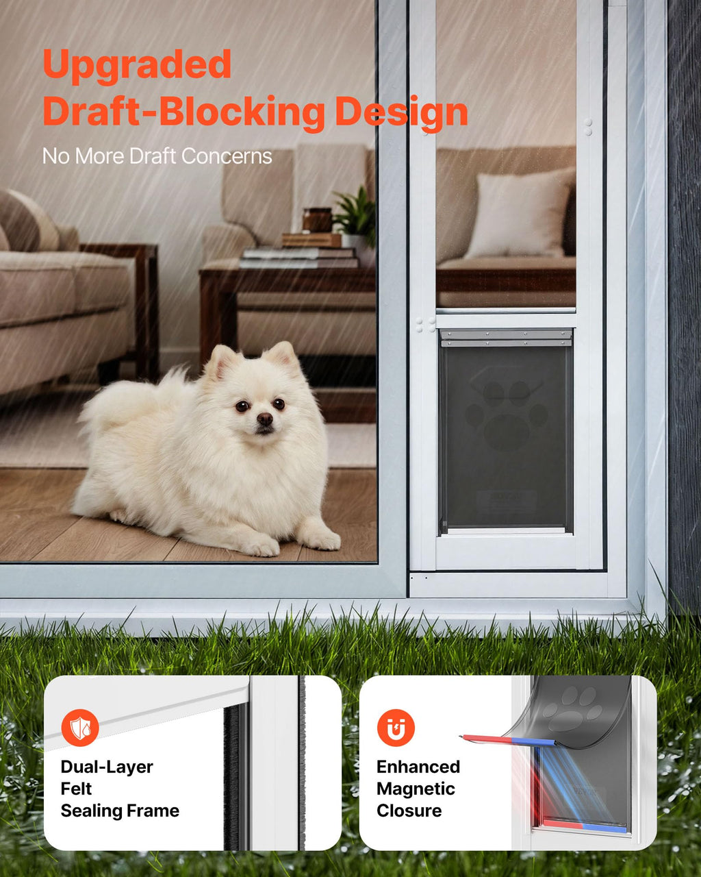 Sliding Glass Dog Door with Flap T4307