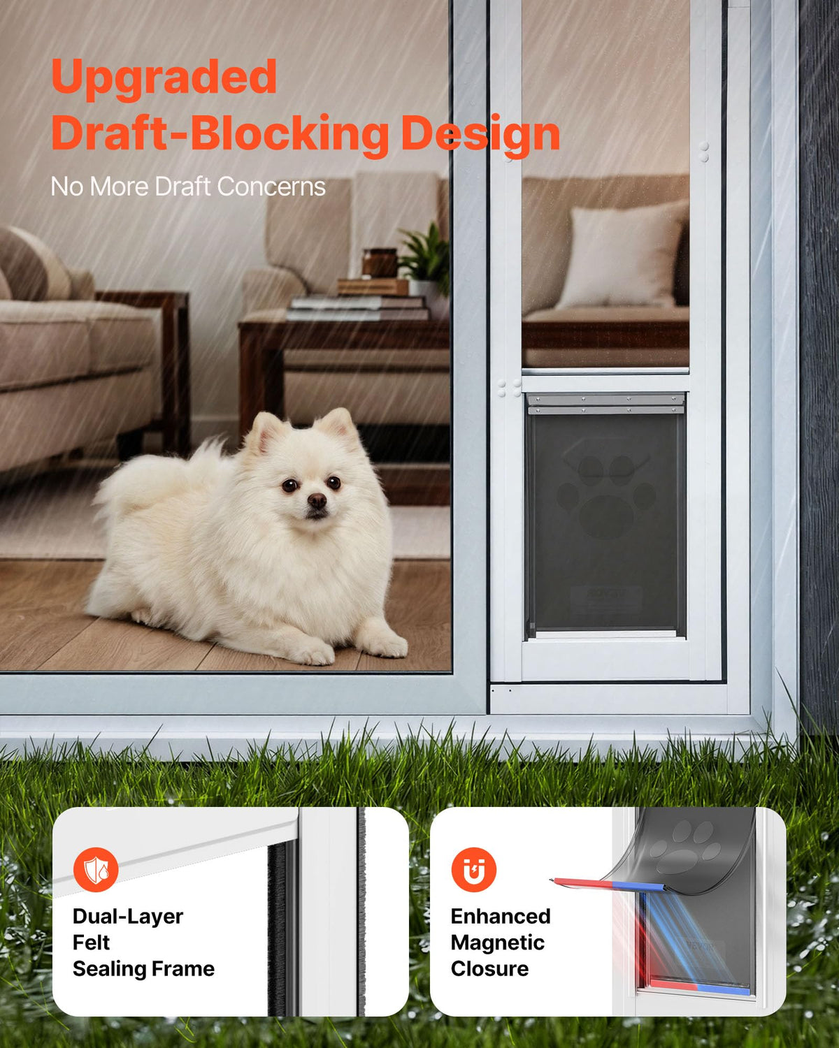 Sliding Glass Dog Door with Flap T4307