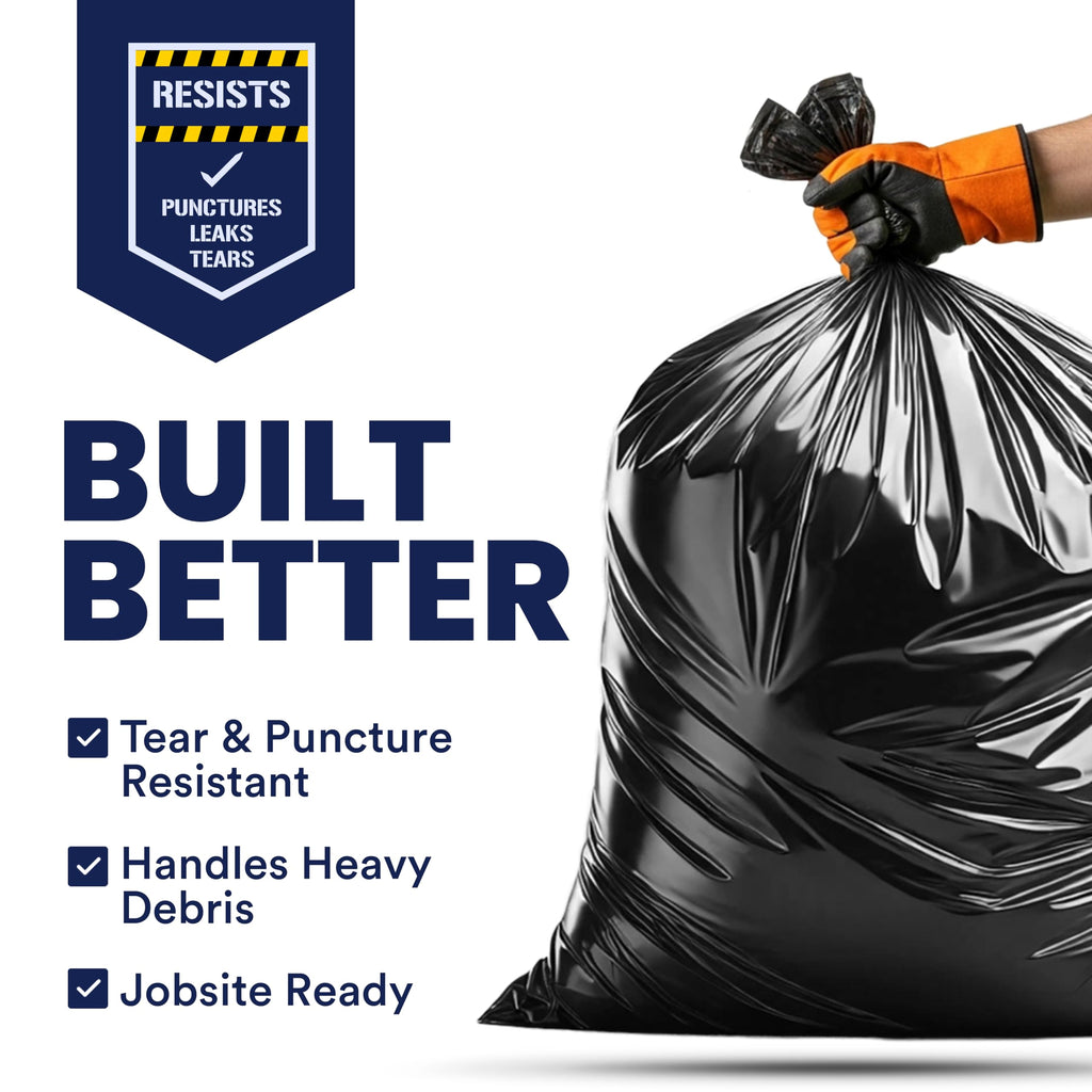 42 Gallon Black Heavy Duty Trash Bags 25 Count U303209