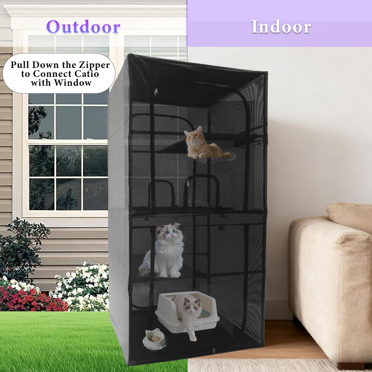 Outdoor Cat Enclosure 72.4" H D262792