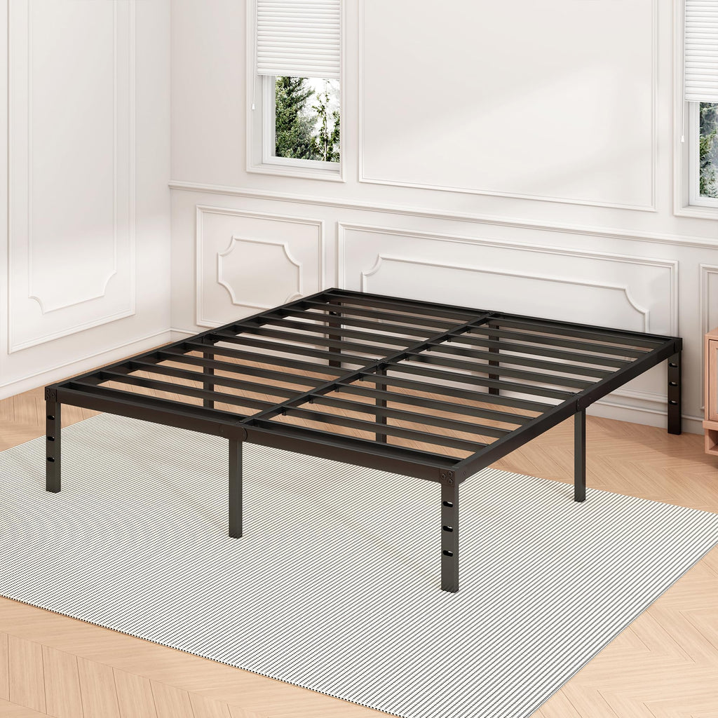 18 Inch Full Bed Frame with Under Bed Storage, Black J587570