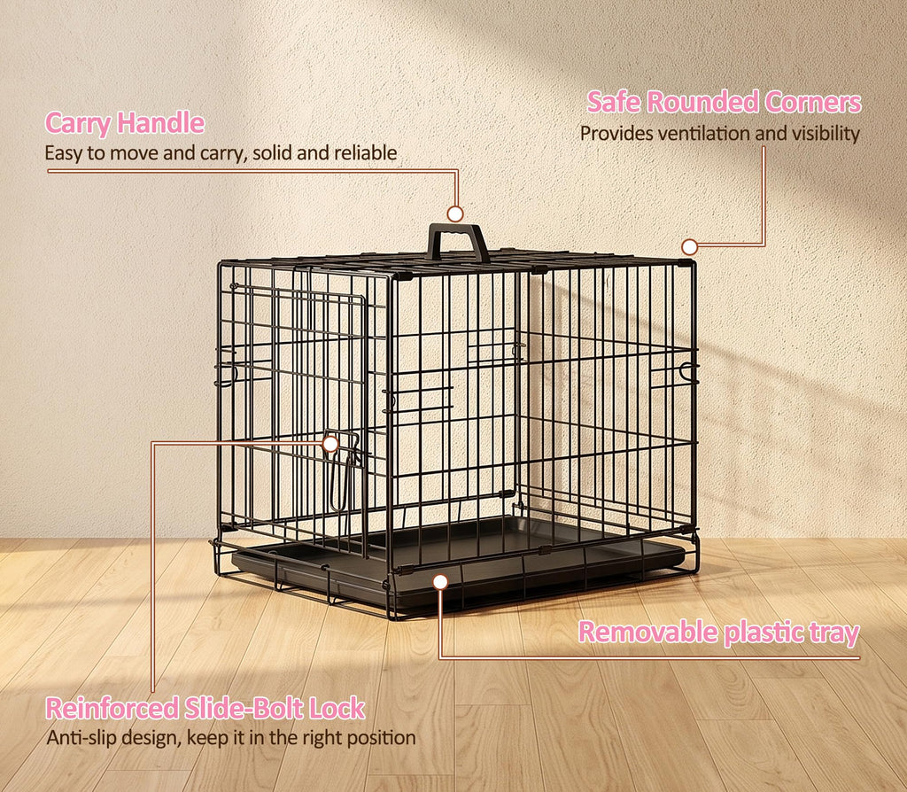 Portable Single Door Dog Crate with Removable Tray O484