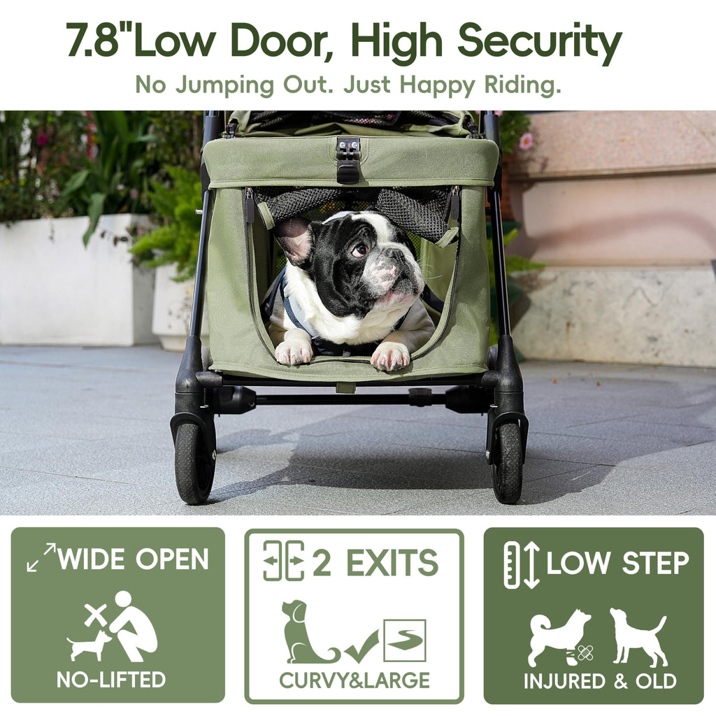 Foldable Pet Stroller Green Y81864