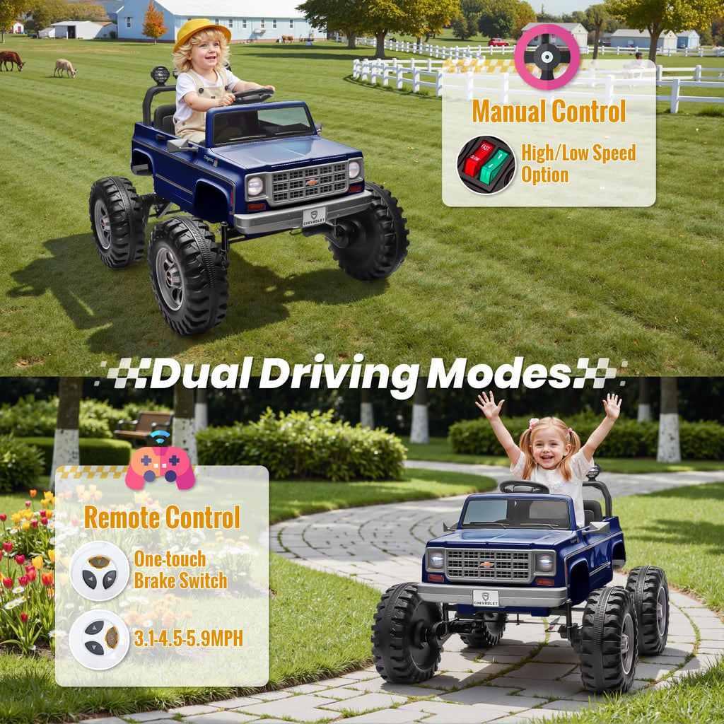 24V Blue 4WD Ride on Monster Truck Car X3690