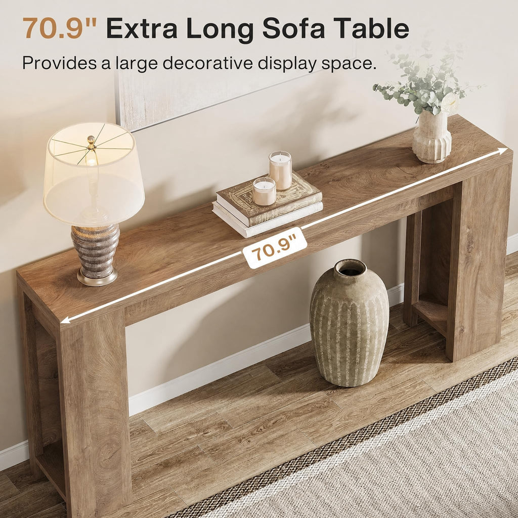 70.9-Inch Light Brown Console Table C4881