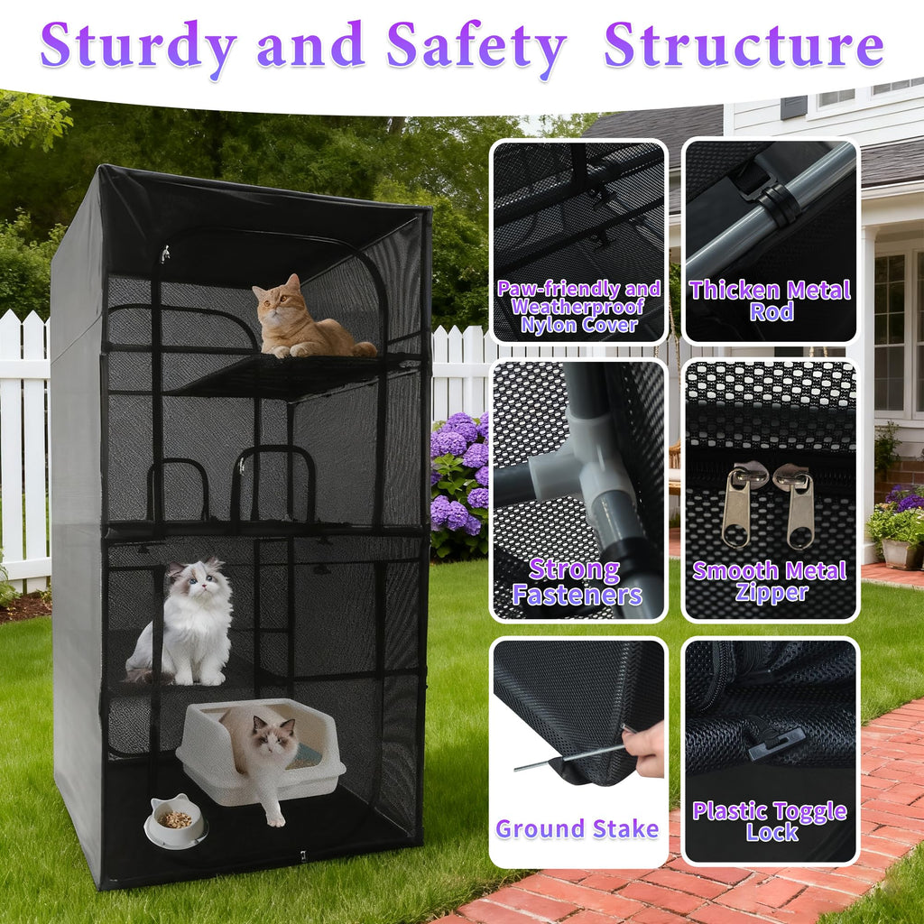 Outdoor Cat Enclosure 72.4" H D262792