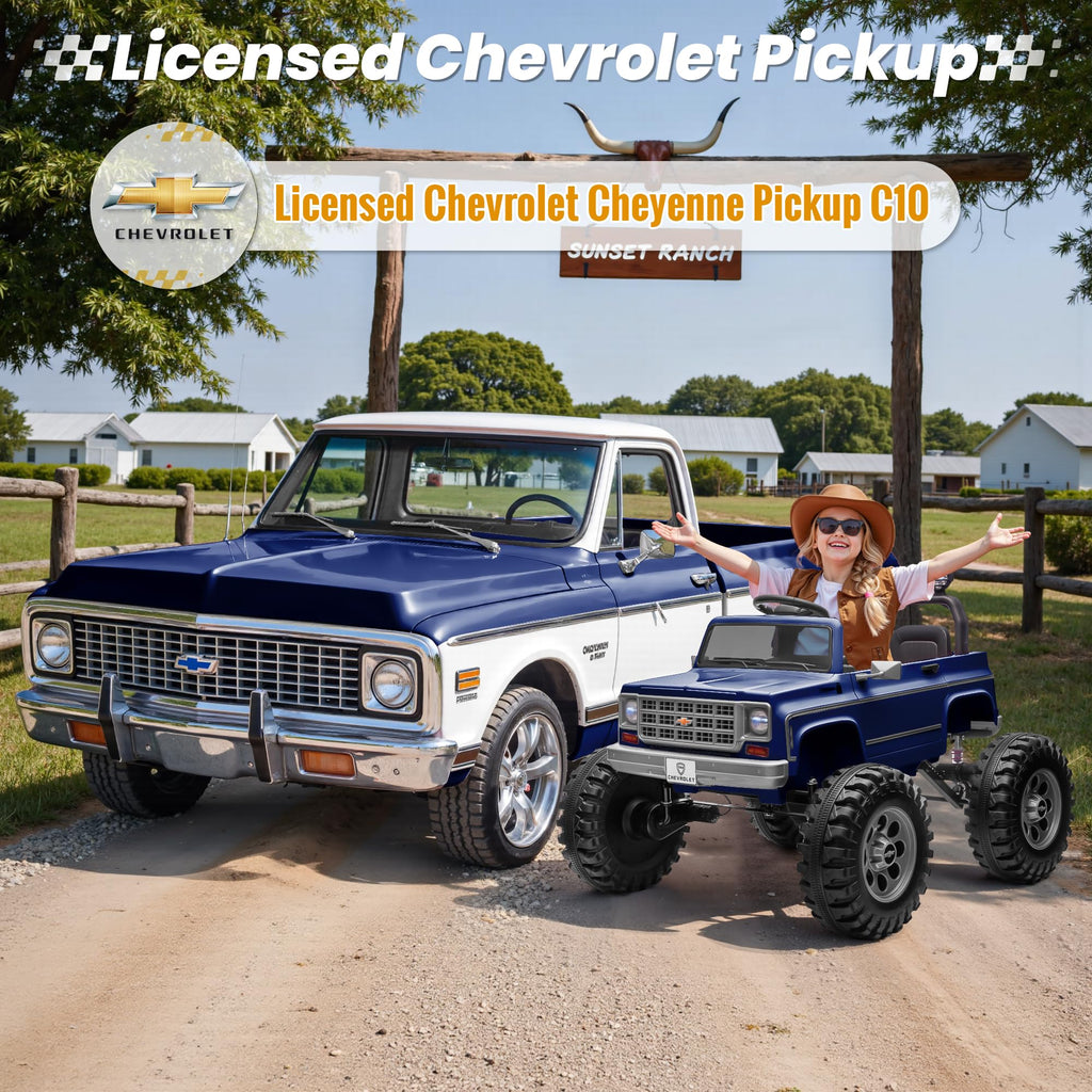 24V Blue 4WD Ride on Monster Truck Car X3690