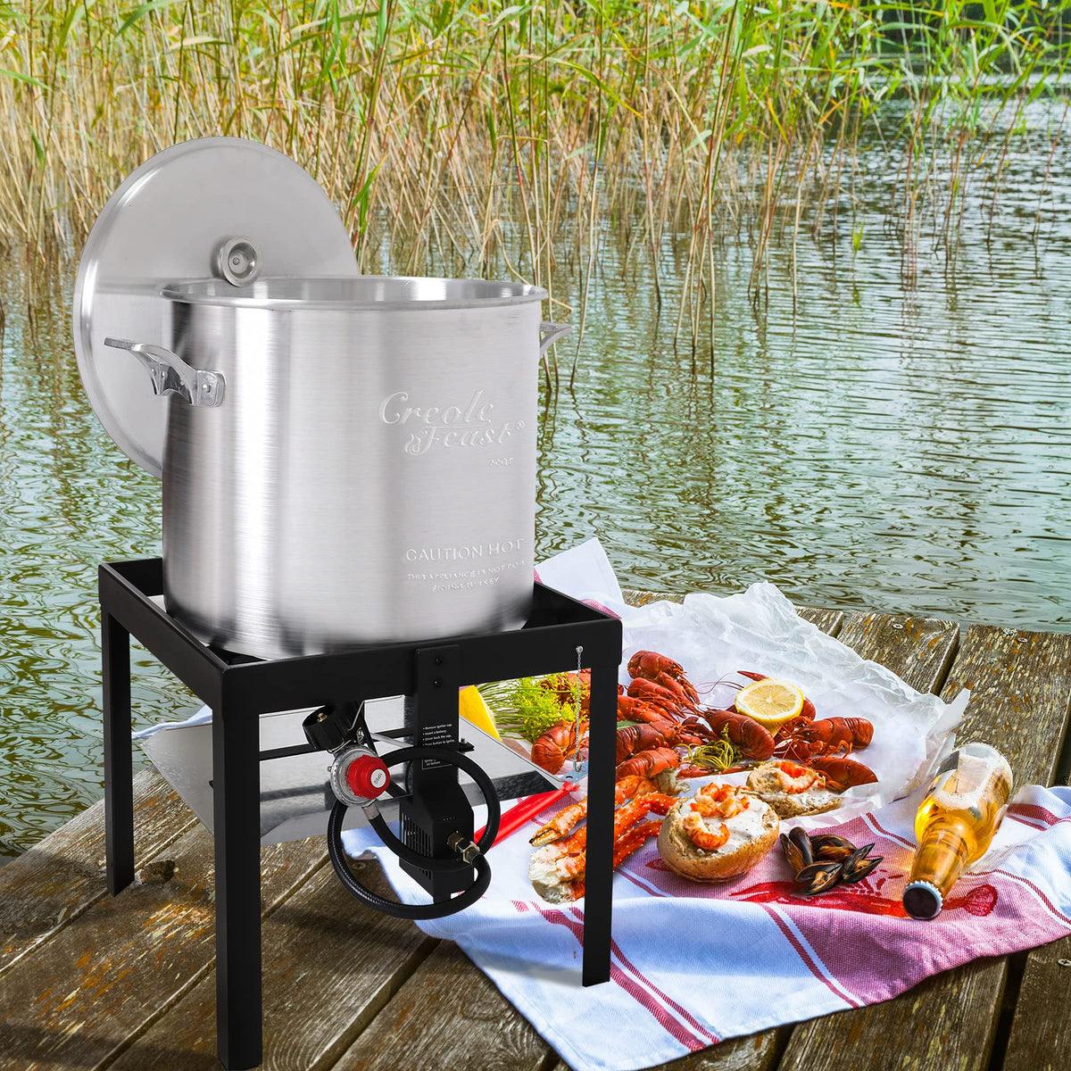 60 Qt. Seafood Boil Pot with Basket and Burner G1467