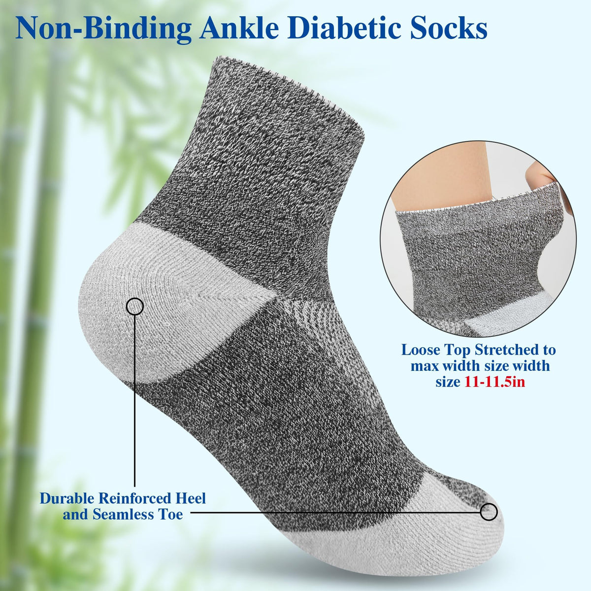 Diabetic Socks for Men, 10 Pairs Ankle & Low Cut Size 9-15 Q747
