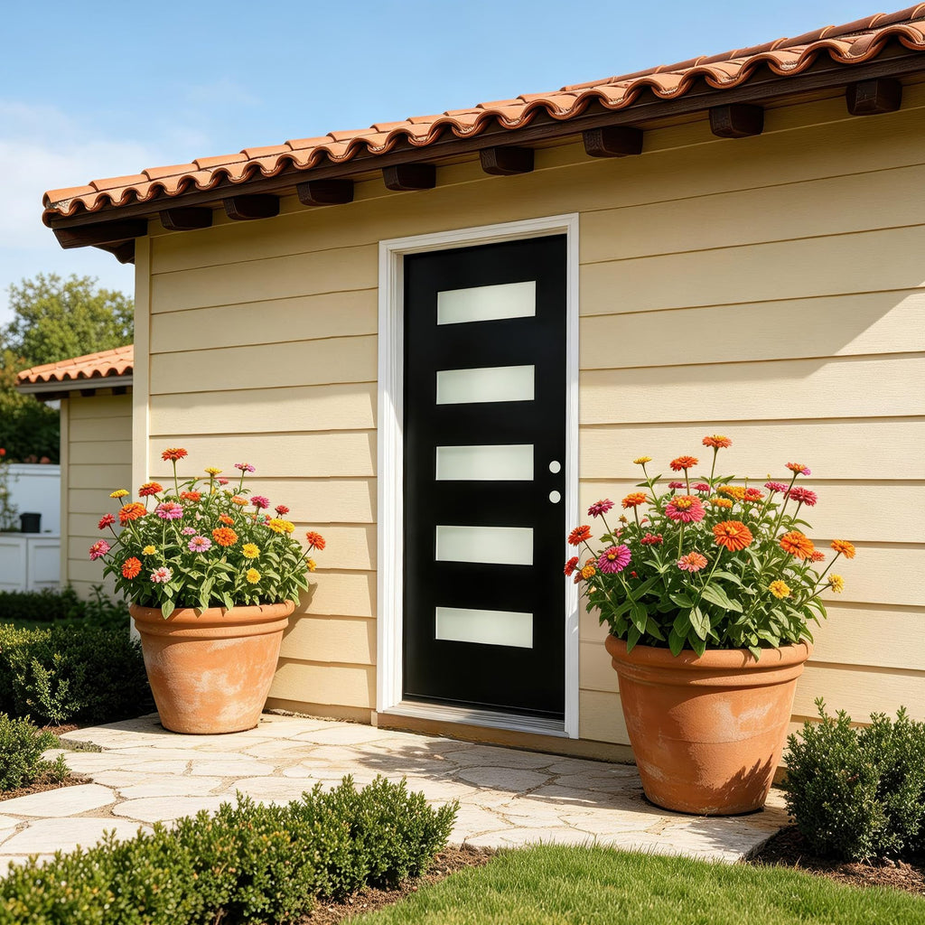 36" x 80" Left Hand Inswing Exterior Door with White Frame Q9483