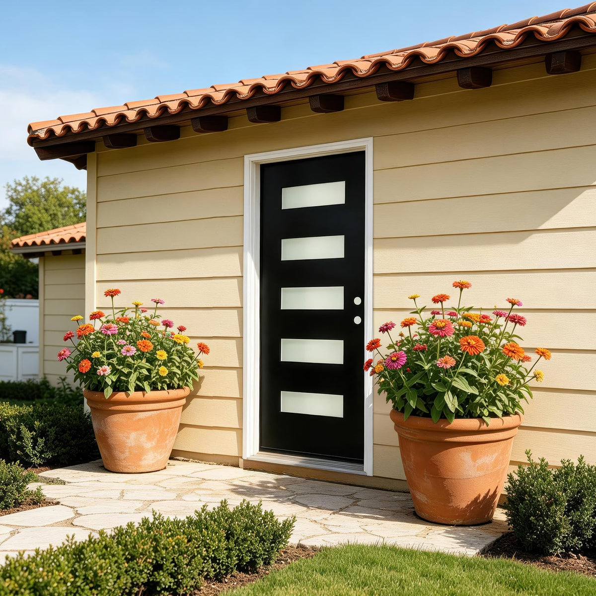 36" x 80" Left Hand Inswing Exterior Door with White Frame Q9483