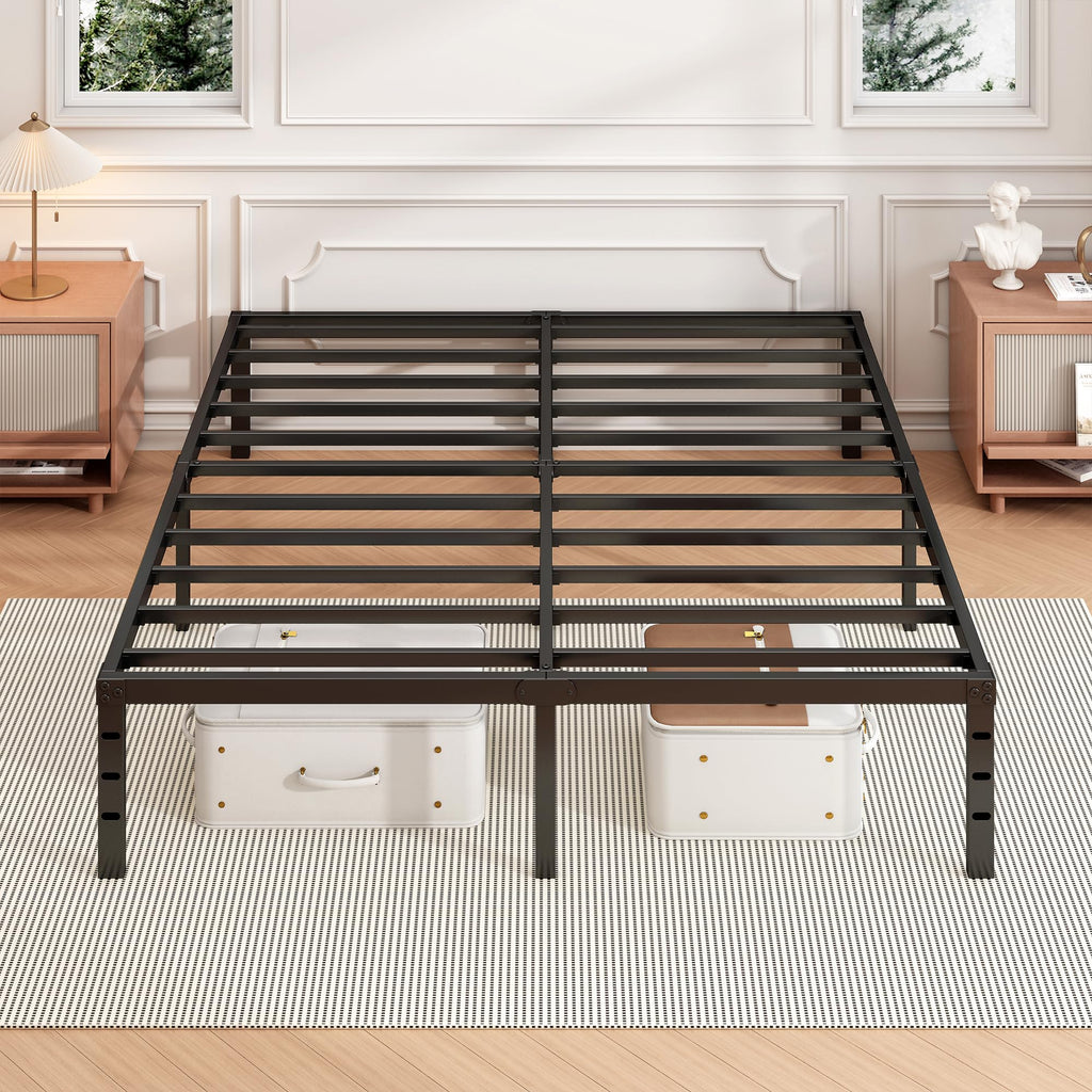 18 Inch Full Bed Frame with Under Bed Storage, Black J587570