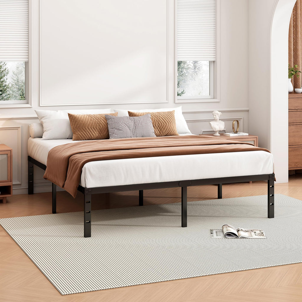 18 Inch Full Bed Frame with Under Bed Storage, Black J587570